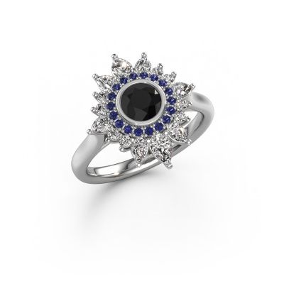 Engagement ring Tianna 950 platinum black diamond 1.836 crt