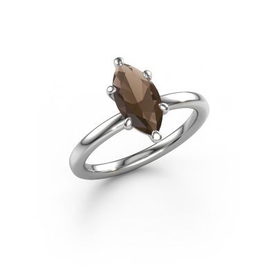 Engagement ring Simone MRQ 1 950 platinum smokey quartz 11x5.5 mm