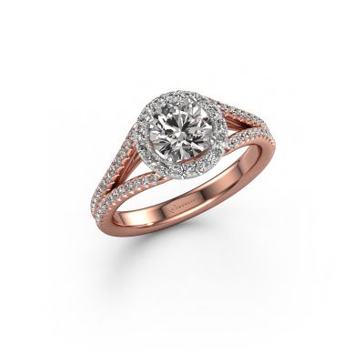 Verlobungsring Verla rnd 2 585 Roségold Zirkonia 6.5 mm