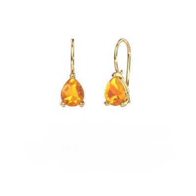 Pendants d'oreilles Cleo PER 585 or jaune citrine 8x6 mm