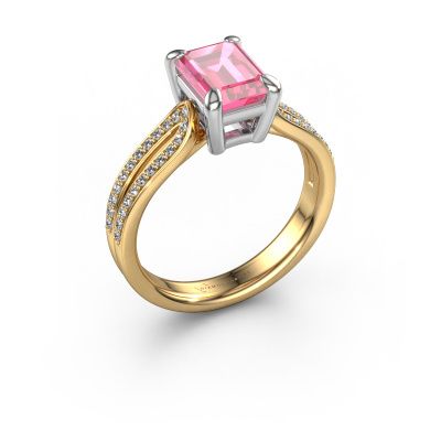 Verlobungsring Antonia eme 2 585 Gold Pink Saphir 8x6 mm