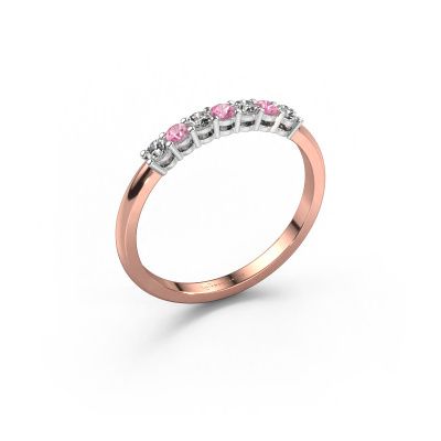 Ring Michelle 7 585 rose gold pink sapphire 2 mm