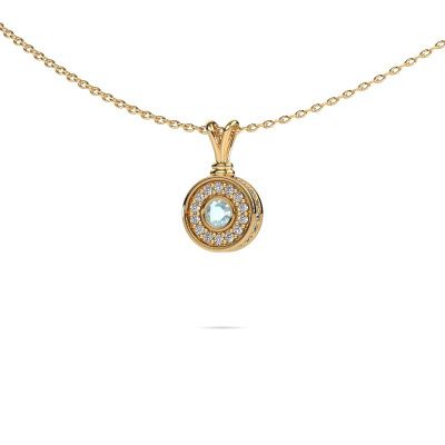 Pendant Roos 585 gold aquamarine 3 mm