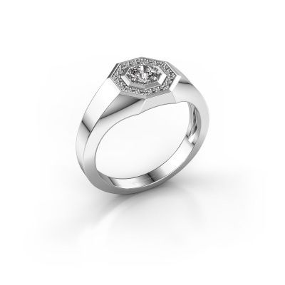 Heren ring Jaap 585 witgoud diamant 0.37 crt