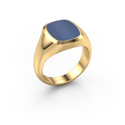 Signet ring Benjamin 2 585 gold blue sardonyx 13x11 mm