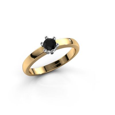 Verlovingsring Luna 1 585 goud zwarte diamant 0.24 crt
