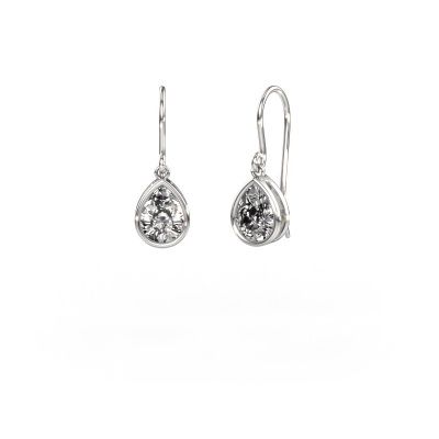 Earrings Lavon PER 585 white gold custom diamond 8x6 mm