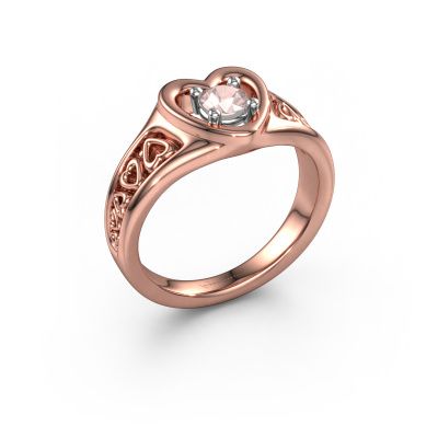 Ring Eura 585 rose gold morganite champagne 4 mm