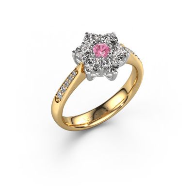 Engagement ring Chantal 2 585 gold pink sapphire 1.7 mm