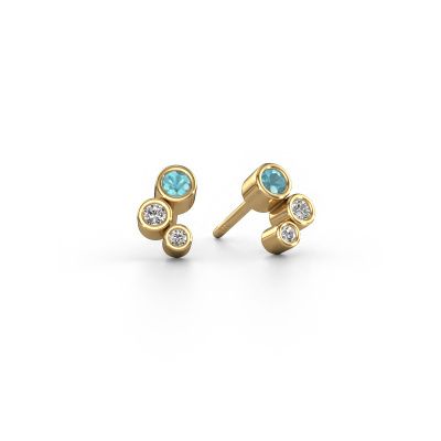 Stud earrings Marlys 585 gold blue topaz 2.5 mm