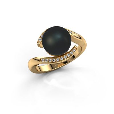 Ring Dedra 585 Gold Schwarz Perle 9 mm