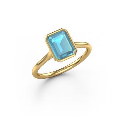 Engagement ring Lavon EME 585 gold blue topaz 8x6 mm