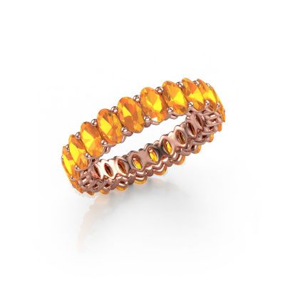 Vorsteckring Heddy OVL 3x5 585 Roségold Citrin 5x3 mm