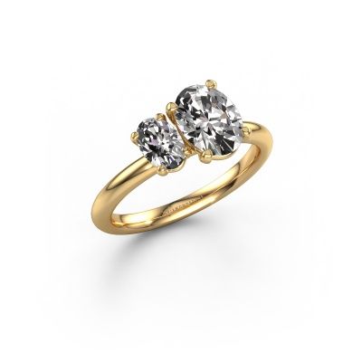 Engagement ring Toi et Moi OVL-OVL 585 gold lab grown diamond 1.50 crt