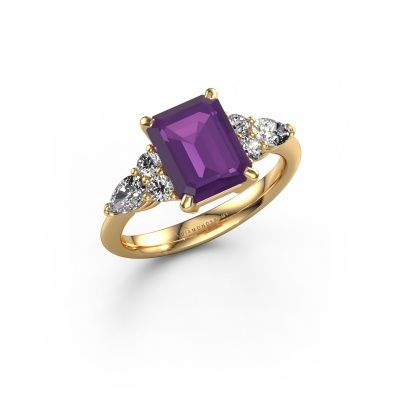 Bague de fiançailles Melani EME 585 or jaune améthyste 9x7 mm