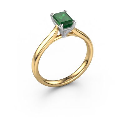 Verlovingsring Mignon EME 1 585 goud smaragd 6.5x4.5 mm