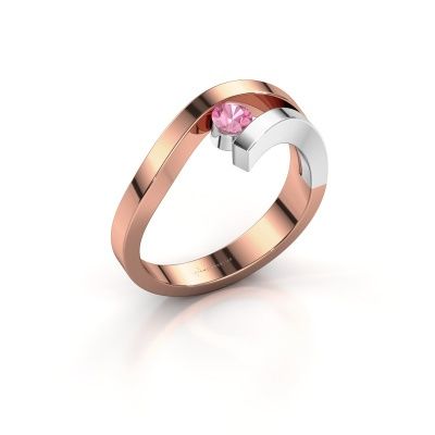 Ring Evalyn 1 585 rose gold pink sapphire 3.7 mm