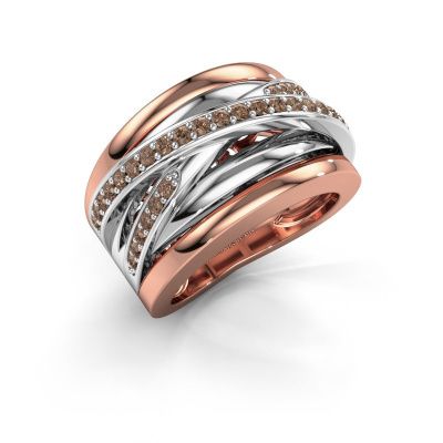 Ring Clair 3 585 rosé goud bruine diamant 0.495 crt