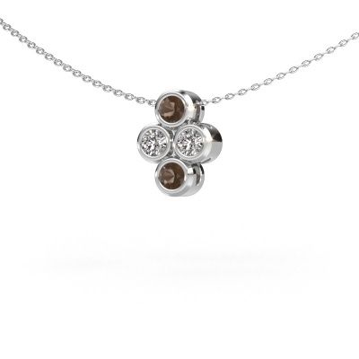 Pendant Judi 585 white gold smokey quartz 3.4 mm
