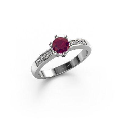Engagement ring Luna 2 950 platinum rhodolite 5 mm