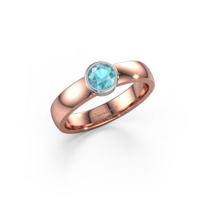 Ring Ise 1 585 rose gold blue topaz 4.7 mm