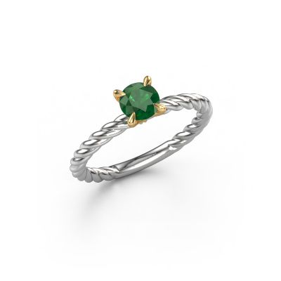 Engagement ring Twanna 585 white gold emerald 5 mm