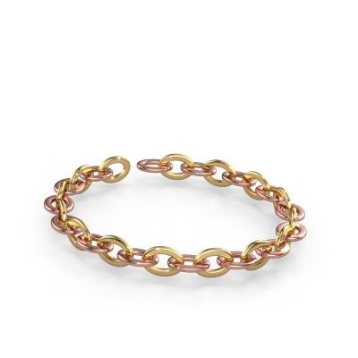 Candy bracelet Oval link 5 10mm 585 rose gold