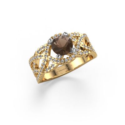 Ring Jeni 585 gold smokey quartz 6.5 mm