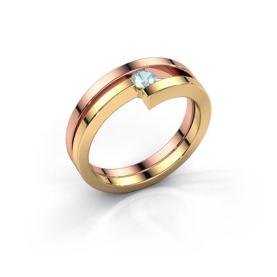Ring Nikia 585 rosé goud aquamarijn 3.4 mm