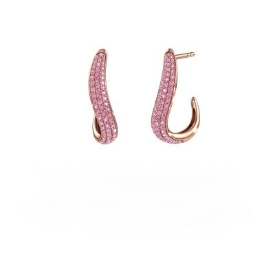 Boucles d'oreilles Dina 2 585 or rose saphir rose 0.8 mm
