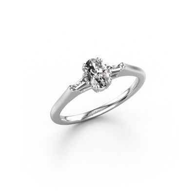 Engagement ring Indy OVL 950 platinum diamond 0.50 crt