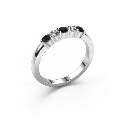 Ring Yasmin 5 585 white gold black diamond 0.56 crt