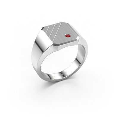 Siegelring Patrick 2 950 Platin Rubin 2 mm