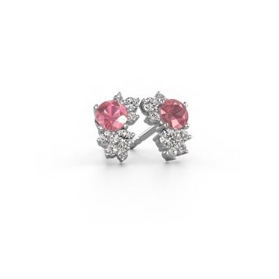 Stud earrings Veronica 585 white gold tourmaline pink 4.2 mm