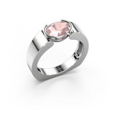 Ring Tonya 585 white gold morganite champagne 8x6 mm
