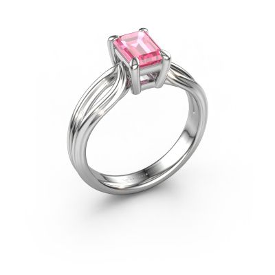 Verlobungsring Antonia eme 1 950 Platin Pink Saphir 7x5 mm