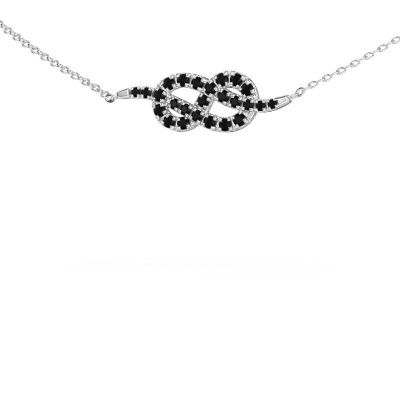Necklace Infinity 1 585 white gold black diamond 0.393 crt