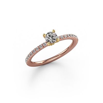 Verlobungsring Crystal RND 2 585 Roségold Diamant 0.48 crt