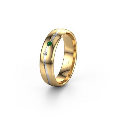 Bague d'amitié WH0907L35X 585 or jaune emeraude ±5x1.4 mm