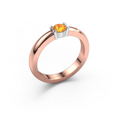 Ring Yasmin 1 585 rosé goud citrien 4 mm