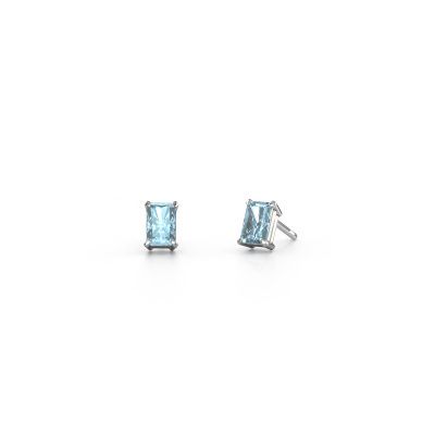 Oorstekers Sam RAD 585 witgoud blauwe lab grown diamant 6x4 mm