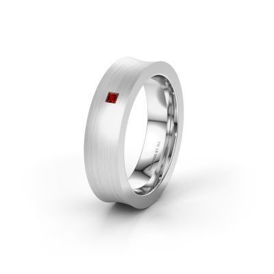 Wedding ring WH2238L2 950 platinum garnet ±6x2.2 mm