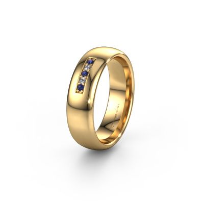 Wedding ring WH0111L36BP 585 gold sapphire ±0.24x0.08 in