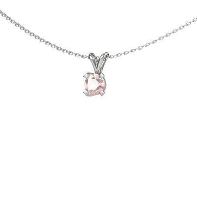 Pendentif Eva 950 platine champagne morganite 5 mm