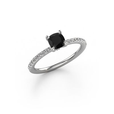 Bague de fiançailles Crystal CUS 2 950 platine diamant noir 0.880 crt