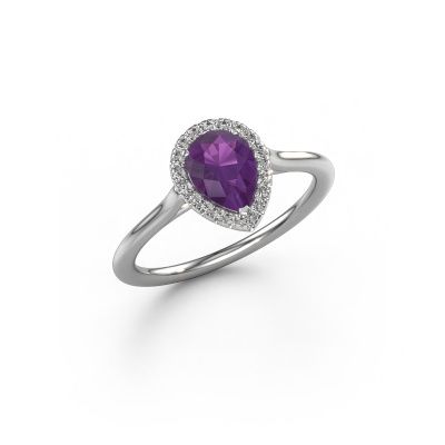 Engagement ring Seline per 1 950 platinum amethyst 7x5 mm