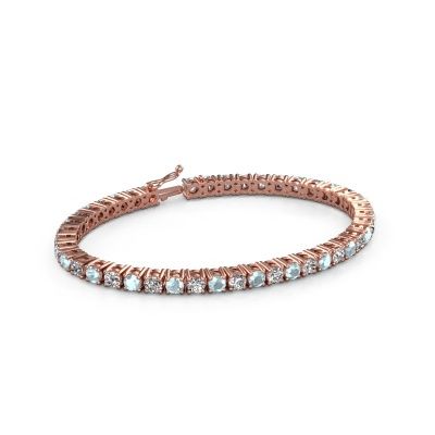 Tennis bracelet Karin 4 mm 585 rose gold aquamarine 4 mm