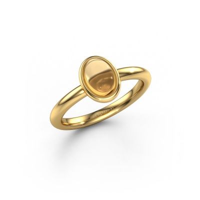Bague Blossom OVL 2 585 or jaune citrine 7x5 mm