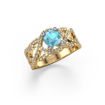 Ring Jeni 585 gold blue topaz 6.5 mm