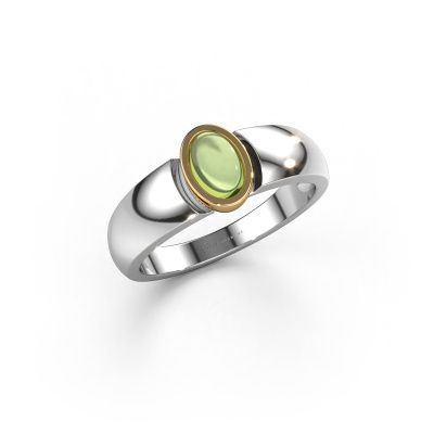 Ring Tonneke 585 white gold peridot 6x4 mm